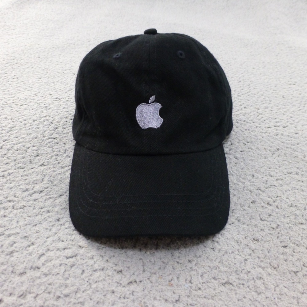 Apple Computer Logo Black Dad Hat Baseball Cap Adjustable Strapback Twill Cord